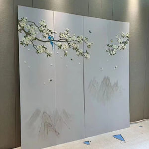 定制3D皮革刺绣家居室内装饰墙板耐用欧洲床头板电视背面柔性墙板 - Product Image 2