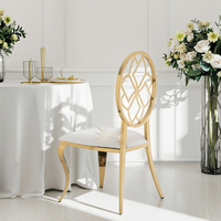 Chaises de banquet modernes en acier inoxydable de luxe léger pour mariages, fêtes et utilisation en salon - Empilables et durables
