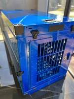 Cages à chien en aluminium robustes, portables, empilables et pliables avec roulettes pour le transport de grands chiens
