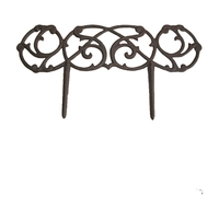 Estacas de borde de jardín de Metal antiguo, cama de flores decorativa, valla de borde de ardilla de hierro fundido para césped de Patio