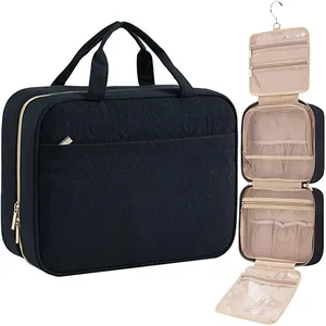 पूर्ण आकार के शैम्पू कंडीशनर के लिए पोर्टेबल हैंगिंग आयोजक ब्रश सेट यात्रा शौचालय बैग मेकअप कॉस्मेटिक बैग