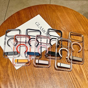 เคสโทรศัพท์แม่เหล็กพร้อมขาตั้งแบบแถบ สำหรับ iPhone 18 17 16 15 14 13 12 Pro Max สีตัดกันแบบใส - Product Image 6
