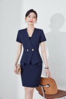 Tenue d'hôtelière à manches courtes pour la réception, uniforme de gestionnaire d'hôtel, tenue d'été pour le personnel hôtelier, OEM ODM, logo personnalisé, multicolore