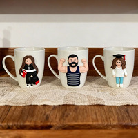 Mug à café créatif en céramique 3D avec motif de fille en argile polymère, réutilisable et anti-fuite, pour la rentrée scolaire