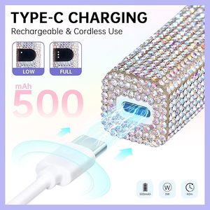 Lámpara UV LED Portátil de 3W, Secador de Uñas Recargable USB Inalámbrico con Superficie de Diamante, Mini Lámpara de Uñas para Esmalte de Gel - Product Image 3