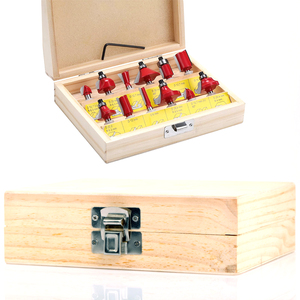 طقم بتات جهاز توجيه 12 ، لتشذيب الخشب ، التوجيه ، Edging Shank ، حزمة حافظة خشبية لقص الرؤوس من الكربيد القياسي - Product Image 5