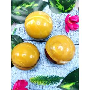 Sphère/boule en pierre de jaspe Mookaite jaune - Guérison énergétique/Reiki/cristal - 2 pouces de diamètre et 180 g (0,40 lb) - UNE PIÈCE - Product Image 1