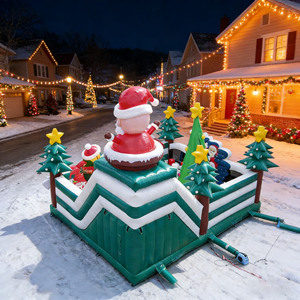 Château gonflable commercial Père Noël et Bonhomme <span class=keywords><strong>de</strong></span> neige en PVC avec garantie <span class=keywords><strong>de</strong></span> 3 ans, capacité supérieure à 500 kg pour enfants - Product Image 4