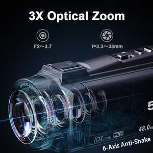 Caméras vidéo numériques Sinida OEM, zoom optique professionnel de haute qualité, 5K HD, pour la photographie en extérieur - Product Image 3