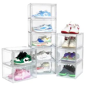 Neue Schuh-Speicherboxen durchsichtige stapelbare Schuhcontainer für Schrank Turnschuhaufbewahrung Schaukastenen minimalistische Schuh-Speicherbox