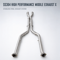 Tuyau d'échappement intermédiaire SS304 pour BMW G90 G99 M5 4.4T V8 S68, échappement central à haut débit avec résonateur X-Pipe pour performance