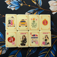 Tuiles de Mahjong Américaines Modernes Roses, 160 Pièces en Acrylique, Design Lifestyle NYC pour Soirées de Jeu en Famille, Fêtes et Cadeaux de Détail