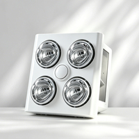 Système combiné ventilateur-sèche-cheveux infrarouge à 4 lampes certifié SAA, monté au plafond