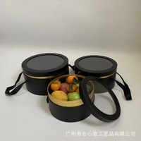 Draagbare PVC doorzichtige ronde handzame bloemen- en fruitgeschenkdoosjes, set van drie, uit China, bewaarde zeep souvenirdoosjes