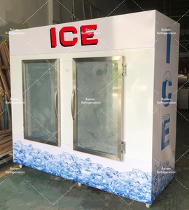 Congélateur de stockage de glace en sacs à refroidissement par air, 2 portes vitrées, présentoirs à glace, refroidisseurs à glaçons avec dégivrage automatique - Product Image 3