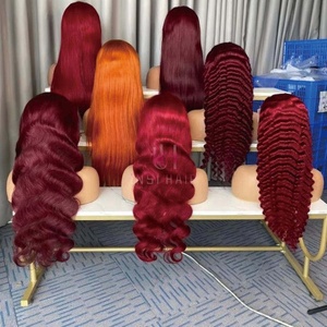 Parrucca di <span class=keywords><strong>capelli</strong></span> umani lisci Borgogna 99j, senza colla, con chiusura in pizzo trasparente 5x5, <span class=keywords><strong>capelli</strong></span> vietnamiti grezzi setosi a doppia trama, ideale per feste - Product Image 6