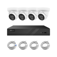 Kit NVR IP POE YCX 4CH 4MP OEM ColorVu avec double éclairage intelligent IR, microphone intégré, système de caméra de sécurité réseau CCTV, vision nocturne