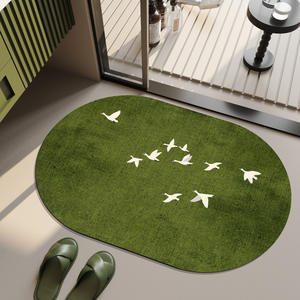 Tapis de bain en terre de diatomée, motif lapin de dessin animé ovale, absorbant et antidérapant, pour salle de bain, entrée, chambre à coucher, cuisine - Product Image 3