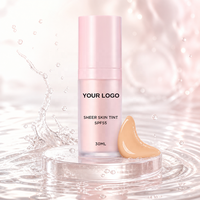Vente flash - Fond de teint liquide de haute qualité - Protection solaire - Couvrance totale - Longue tenue - Léger - Hydratant - Teinte transparente pour la peau - 30 ml avec SPF55