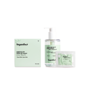 Veganifect Nettoyant en gel à l'orge verte Clean And Glow 205ml avec tampons tonifiants, tous types de peau, formule K-Beauty - Product Image 2