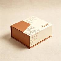 Boîte cadeau de luxe personnalisée Forest Packing, design géométrique montagne, fermeture magnétique, emballage papier, vente en gros de bijoux