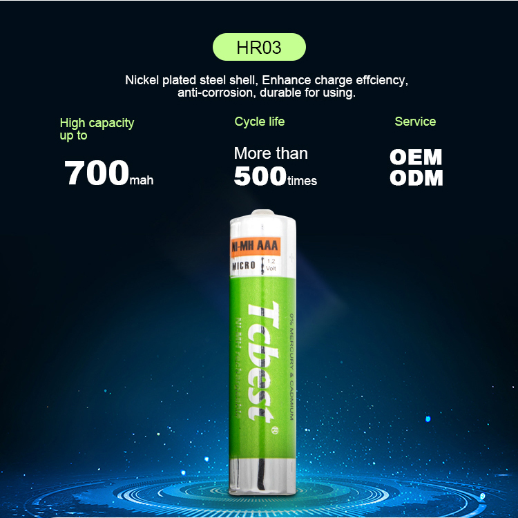 Usine directe HR6 1.2v prêt à l'emploi nimh ni-mh aa aaa 1800mAh 2500mAh piles rechargeables avec DU CE