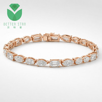 Bracelet tennis Betterstar en diamants de laboratoire certifiés IGI, taille mixte, marquise, ovale, émeraude, or rose 14K 18K, D VVS, personnalisé