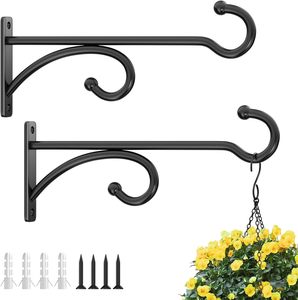 Supports de plantes en fer pour usage extérieur et intérieur, crochets pour pots de fleurs, paniers de plantes muraux, carillons éoliens, mangeoires à oiseaux, lanternes, nichoirs pour oiseaux - Product Image 5