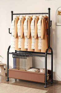 중국산 이동식 바닥 옷걸이, 의류 매장용 벽걸이 옷걸이, 침실용 옷걸이 선반 도매 - Product Image 5