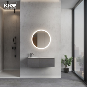 Lavabo de meubles Corainy à surface solide Kkr avec armoire <span class=keywords><strong>en</strong></span> <span class=keywords><strong>bois</strong></span> massif - Product Image 1