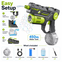 KB1397 2-in-1 Elektrische Seifenblasen-Wasserpistole mit LED-Licht 450ML Tank Kinder Sommer Outdoor-Spielzeug Wasserpistole für den Außenbereich