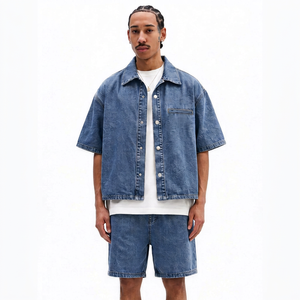 Casual Men <b>Denim</b> Jacket & <b>Coats</b> Top Quality <b>Denim</b> Vest Matching Shorts Comfortable Fit For Summer Wear Men's <b>Denim</b> Short Sets - Product Image 5
