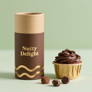 Custom Eco-Friendly High-End <b>Biodegradable</b> Reusable Kraft <b>Paper</b> Gift Box for Nuts Cocoa Beans Four-Color Printing Hot Stamping - Product Image 3