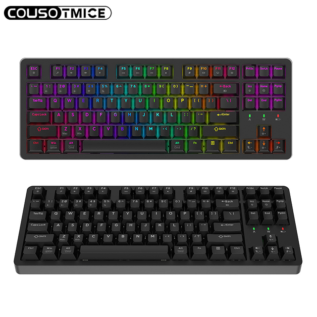 Tri Mode 75% 87 Keys TKL Hot Swappable Gaming Keyboard Pre-lubed Linear Switches RGB Gasket Wireless Mechanical Keyboard