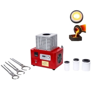 Fourneau de fusion à induction à moyenne fréquence miniature pour métaux, équipement de fusion pour l'or, l'argent, le cuivre, le fer et l'aluminium - Product Image 5