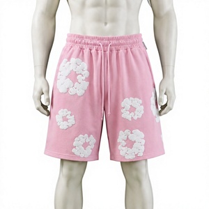2026 Custom Pink Puff Print <b>Men</b> Sweat <b>Shorts</b> High Quality Cotton Streetwear Fleece Graphic <b>Shorts</b> Oversized Casual Summer <b>Shorts</b> - Product Image 1