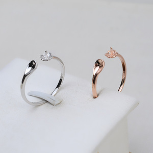 S925 Silver Adjustable <b>Opening</b> Female Finger <b>Ring</b> DIY Pearl Jewelry with Claw Inlay Empty Holder Accessories - Product Image 2