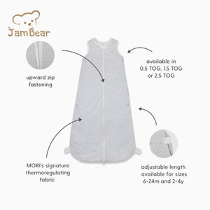 Kantung tidur bayi katun organik serat bambu dua arah ritsleting tahan tendangan ukuran ritsleting baju tidur bayi setelan tidur - Product Image 4