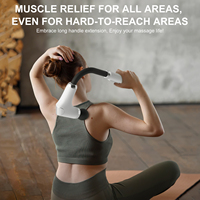 Mise à niveau du pistolet de massage à crochet vibrant de 1800mah avec longue poignée d'extension réduisant la fatigue musculaire pour l'application des mains et du corps