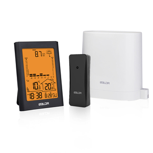 Pluviomètre <span class=keywords><strong>BALDR</strong></span> <span class=keywords><strong>Station</strong></span> météo Moniteur de pluviométrie Jardin Pluviomètre Capteur de température intérieur/extérieur - Product Image 1