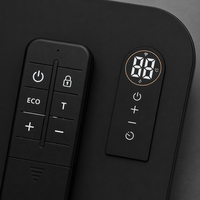 Chauffage infrarouge métallique autoportant noir MT425 425W, télécommande tactile intelligente Tuya, protection contre la surchauffe IP44, CE ROHS ERP GS