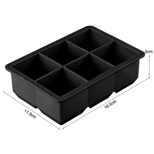 Moules à glaçons en silicone avec 6 cavités, grands glaçons carrés, pour cocktails, glaçons en cubes géants pour <span class=keywords><strong>whisky</strong></span> - Product Image 2
