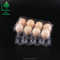 Plateau à œufs personnalisé à 8 cavités pour œufs de poule et de canard, en CPET, écologique, jetable, sûr pour les aliments, empilable, pour la maison