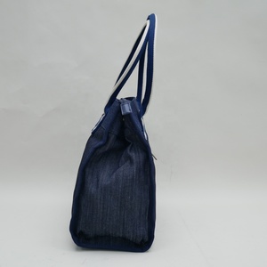 Large-capacity Portable Trendy Vintage Denim Medium Size Bamboo Cross Pattern Type NAVY Long Webbing Strap <b>Men</b> <b>Handbags</b> - Product Image 4