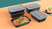 Bol carré jetable transparent en plastique PP pour emballage commercial, boîte à emporter pour restauration rapide, boîte à lunch, qualité alimentaire
