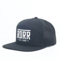 Casquettes perforées en nylon imperméable de haute qualité à 7 panneaux, broderie personnalisée, découpe au laser, avec cordon