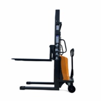 Gerbeur semi-électrique robuste de 2 tonnes, hauteur de levage de 3 m, mât renforcé, gerbeur à conducteur piéton pour usage en usine et entrepôt