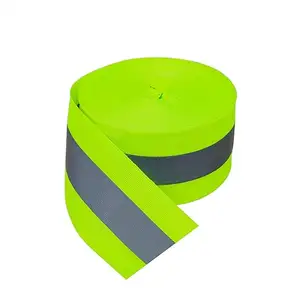 HCSP High Visibility Polyester Reflective Tape Warning Nylon Chemical Cloth with High Reflectivity for Garment Accessories