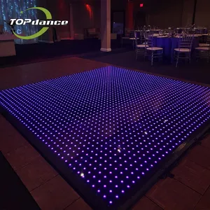 China Supplier Portable Lighted DJ Interactive Starlit Pixel Black Dance Floor Hire