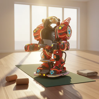 Manèges pour enfants d'occasion à vendre : Robot de parc d'attractions avec musique et lumière nocturne, en fibre de verre et métal, pour centre commercial